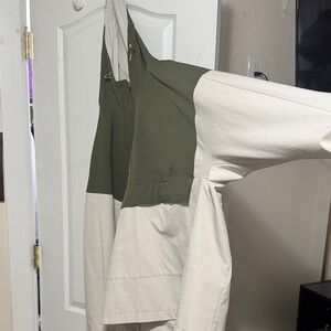 adidas Two-Tone Olive and Cream Hooded Pullover